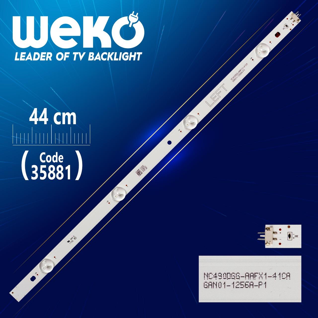 NC490DGG-AAFX1-41 CA - GAN01-1256A-P1 - (LEFT) - 4 LEDLİ 44 CM  (WK-1343)