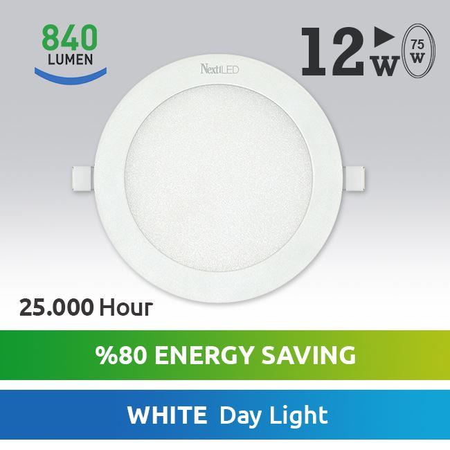 NEXTLED YE-SLY-12WB 12 WATT SIVA ALTI YUVARLAK BEYAZ LED SPOT
