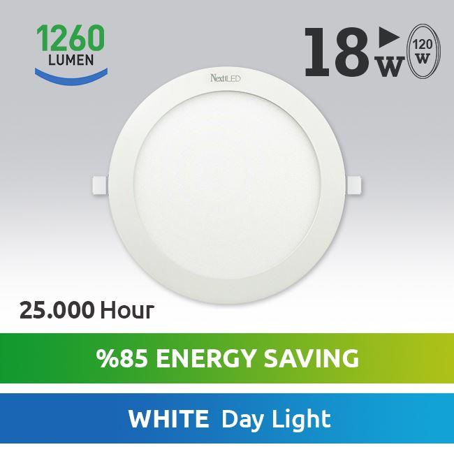 NEXTLED YE-SLY-18WB 18 WATT SIVA ALTI YUVARLAK BEYAZ LED SPOT