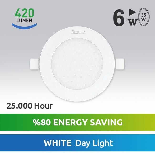 NEXTLED YE-SLY-6WB 6 WATT SIVA ALTI YUVARLAK BEYAZ LED SPOT