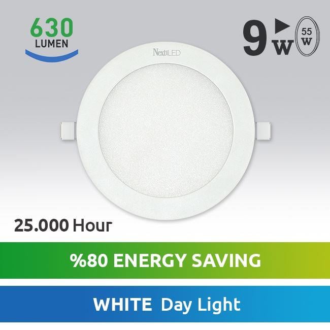 NEXTLED YE-SLY-9WB 9 WATT SIVA ALTI YUVARLAK BEYAZ LED SPOT
