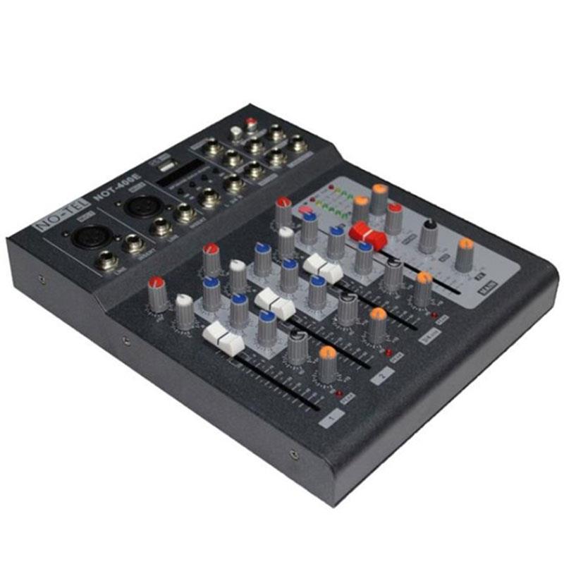 NO-TEL NOT-400E USB-BT-AUX 2 MONO+1 STEREO GİRİŞ 48V PHANTOM MINI 4 KANAL DIGITAL DECK MIXER
