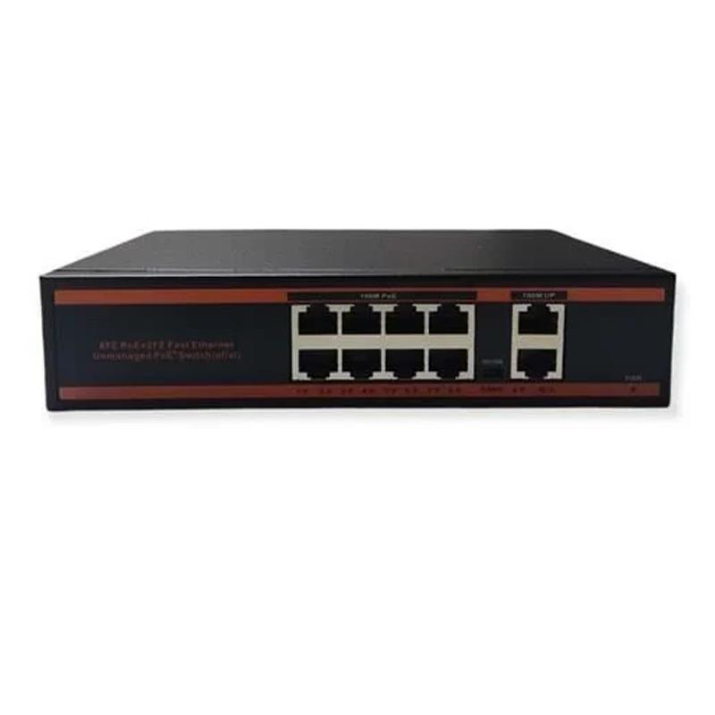 NOVA ND1P802LF 8 PORT POE+ 10-100 MBPS 2 PORT 10-100 UPLİNK 150W SWİTCH