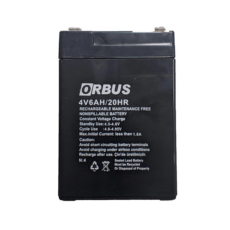 ORBUS 4 VOLT - 6 AMPER IŞILDAK AKÜSÜ (68 X 45 X 95 MM)