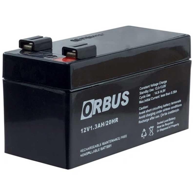 Orbus 12 Volt 1.3 Amper Kuru Akü ORB12-1.3 (96X42x52 Mm)