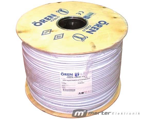 ÖREN RG6/U4 TRISHIELD ANTEN KABLOSU (1000 METRE)