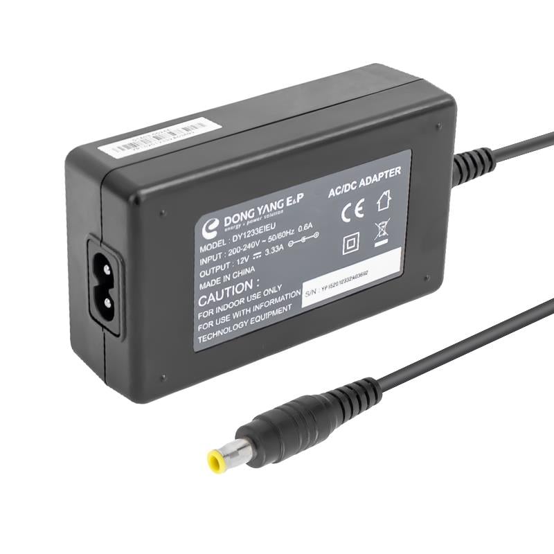 ORJİNAL DONG YANG 12 VOLT - 3.33 AMPER 5.5*3.0 İĞNELİ UÇ PLASTİK KASA MASAÜSTÜ KUTUSUZ ADAPTÖR (220 KABLO HARİÇ)