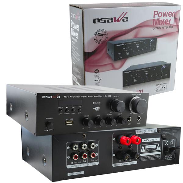 OSAWA HD-501 MİNİ-40 WATT USB*BT TRAFOSUZ ANFİ (BAS*TİS*BALANS)