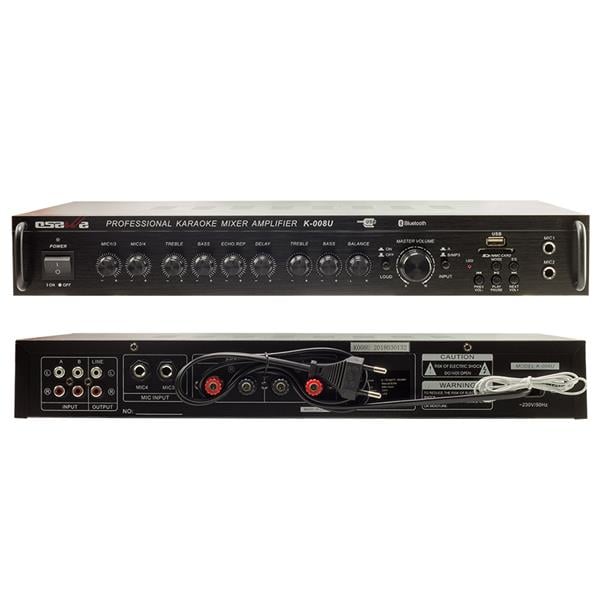 OSAWA K-008U 150W USBLİ 4 MİKROFON GİRİŞLİ*BALANSLI*BLUETOOTHLU TRAFOSUZ ANFİ