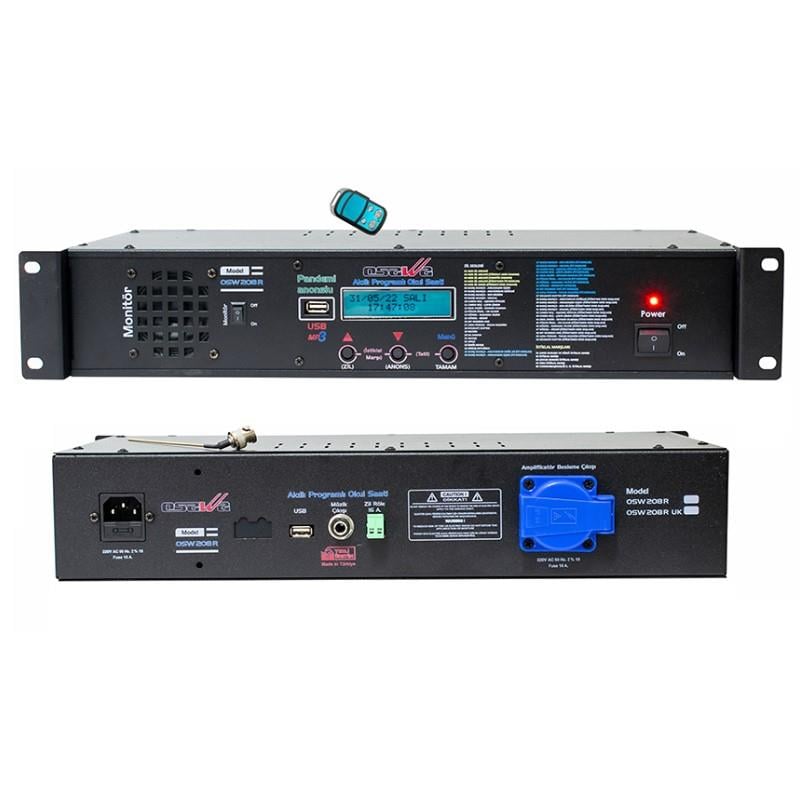 OSAWA OSW-208R UK RACK TİPİ UZAKTAN KUMANDALI AKILLI PROGRAMLI OKUL ZİL SAATİ