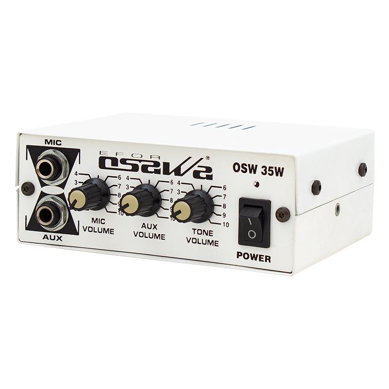 OSAWA OSW-35 AUX VE MİKROFON GİRİŞLİ 12 VOLT 35 WATT PAZARCI ANFİSİ