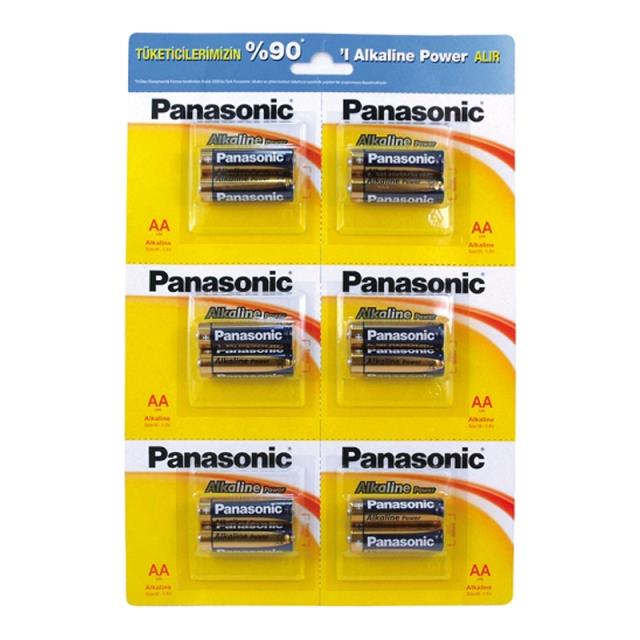 PANASONIC 12Lİ KARTELA AA KALEM PİL (2Lİ YIRTMALI PAKET FİYATI)