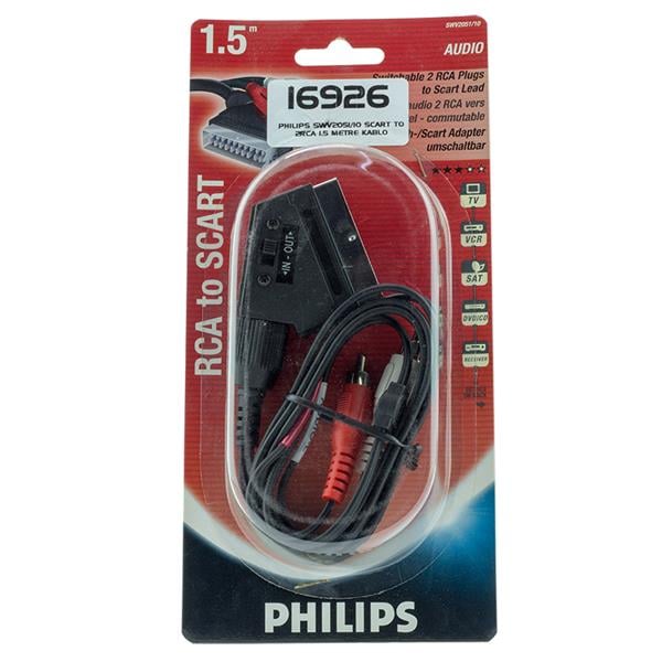 PHILIPS SWV2051/10 SCART TO 2 RCA 1.5 METRE KABLO