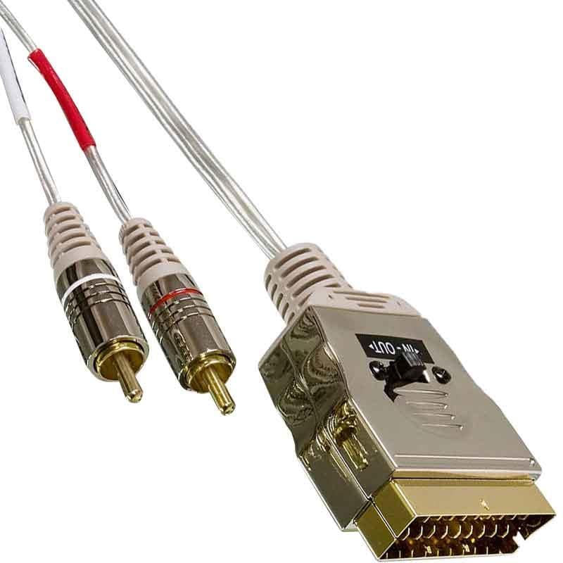 PHILIPS SWV3051/10 SCART TO 2 RCA GOLD 1.5 METRE KABLO