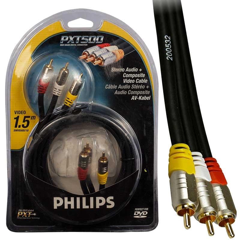 PHILIPS SWV5505/10 3 RCA / 3RCA 1.5 METRE KOMPOZİT AV KABLO