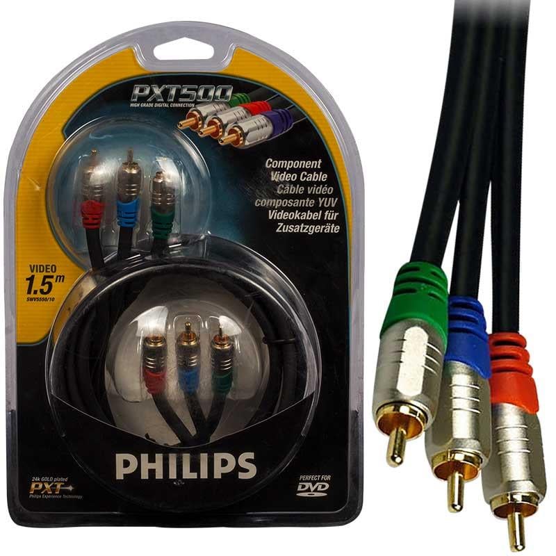 PHILIPS SWV5550/10 3 RCA / 3 RCA 1.5 METRE KOMPONENT VİDEO YUV KABLO