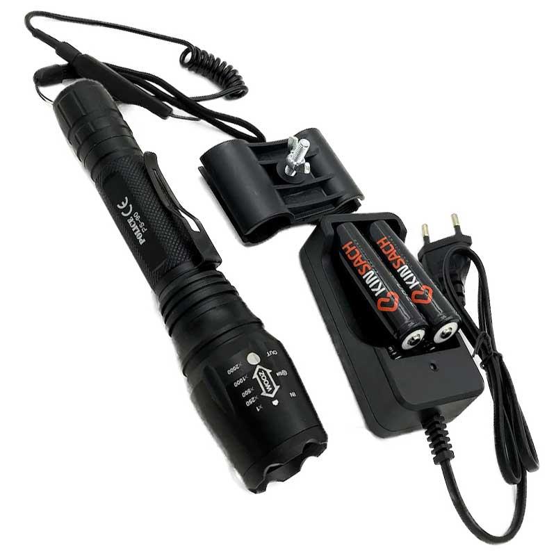 POLICE PS-90 CREE T6 LED 19.3 CM ŞARJLI ALUMİNYUM GÖVDE EL FENERİ