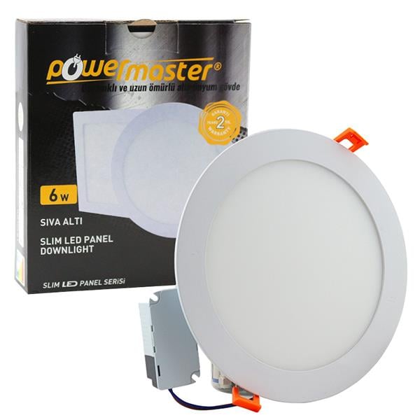 POWERMASTER 6 WATT 3000K 106 MM SIVA ALTI GÜNIŞIĞI YUVARLAK SLIM LED-ECO PANEL