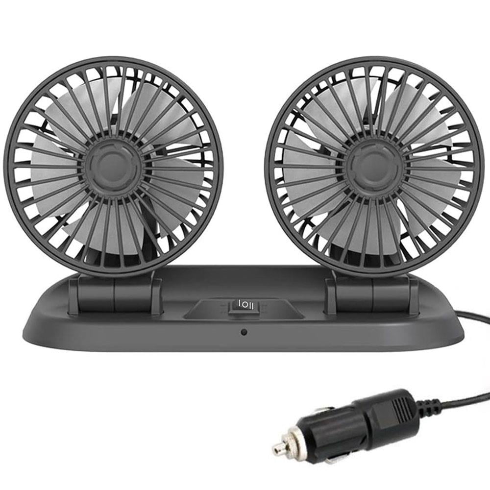 POWERMASTER FAN10 12 VOLT DC ÇAKMAKLIKLI MİNİ 2Lİ PLASTİK ARAÇ FANI