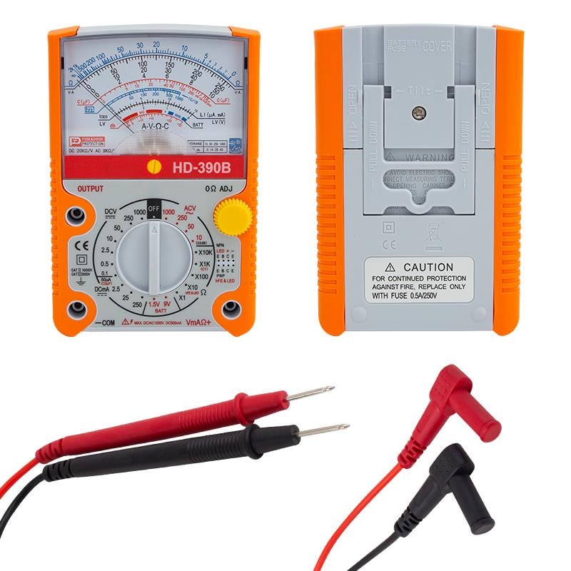 Powermaster HD-390B Geniş Ekran Analog Multimetre Ölçü Aleti