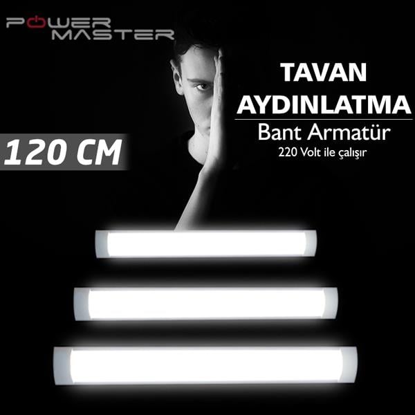 POWERMASTER OWELED 4860 220 VOLT - 54 WATT 192 LED 120 CM MAT KAPAK BEYAZ LED BAR (2Lİ PAKET)