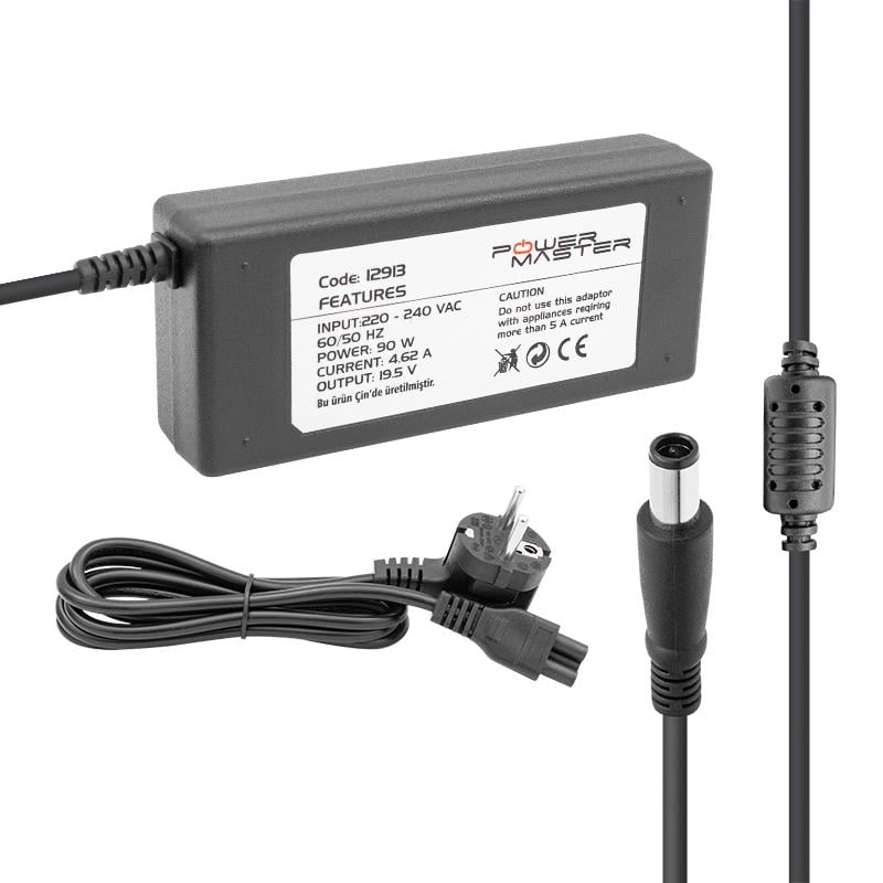 POWERMASTER PM-12913 19.5 VOLT - 4.62 AMPER 7.4*5.0 MM UÇLU ADAPTÖR (DELL INSPIRON NOTEBOOK)