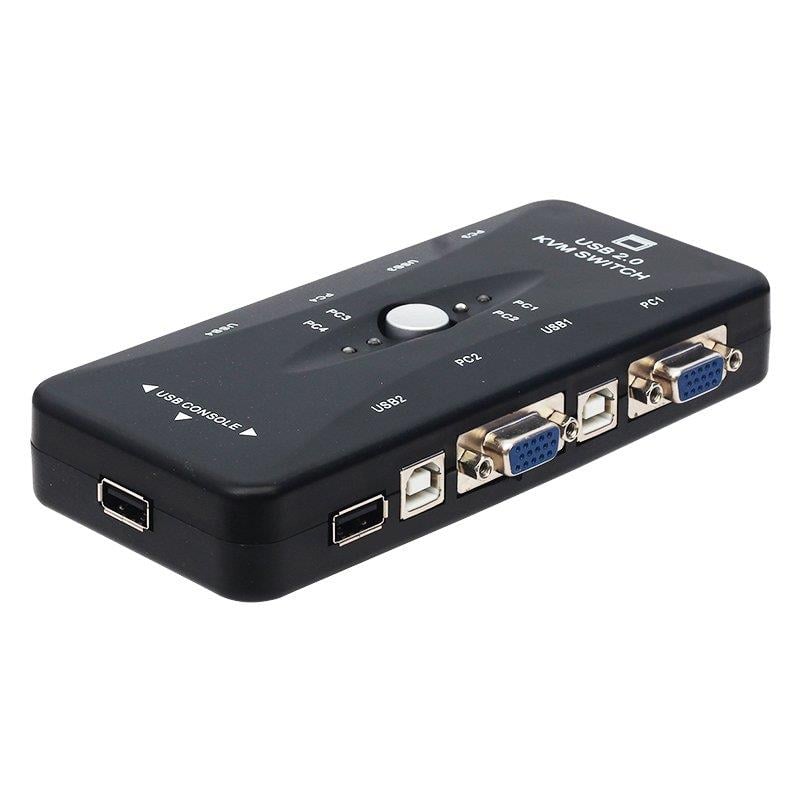 Powermaster PM-15166 4 Kanal VGA KVM Switch (4 Bilgisayarı Tek Elden Yönetin)