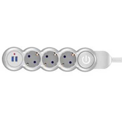 POWERMASTER PM-4907 3LÜ 2 METRE KABLOLU 2 USBLİ ANAHTARLI GRUP PRİZ