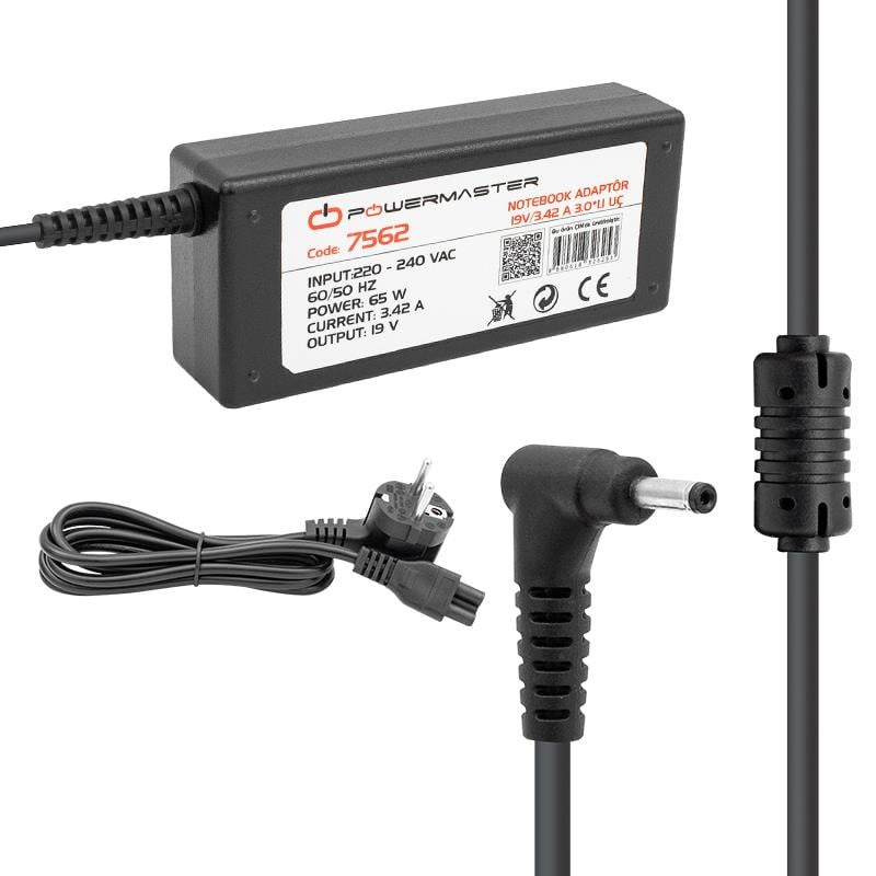 POWERMASTER PM-7562 19 VOLT - 3.42 AMPER 3.0*1.1 MM UÇLU ADAPTÖR (ACER NOTEBOOK)