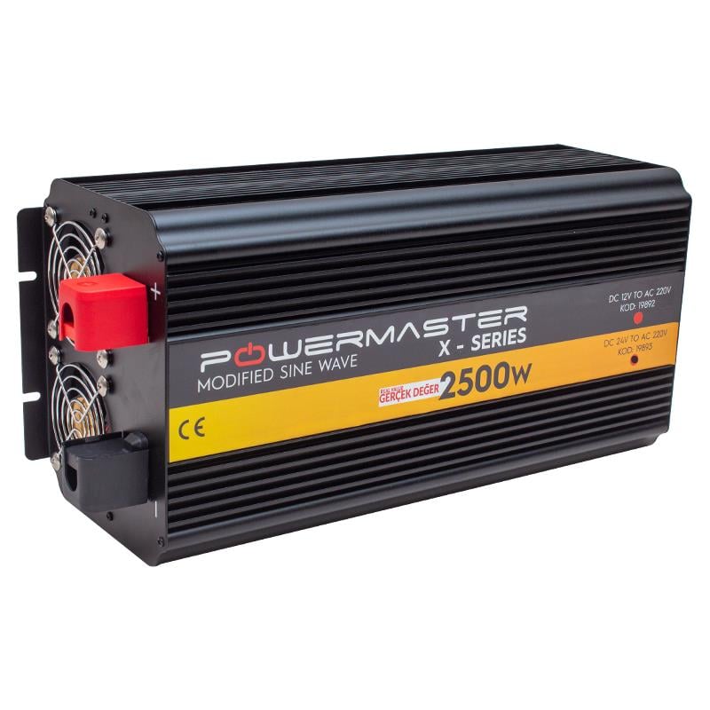 POWERMASTER PWR2500-24 ÇİFT DİJİTAL EKRAN 24 VOLT - 2500 WATT MODIFIED SINUS WAVE INVERTER