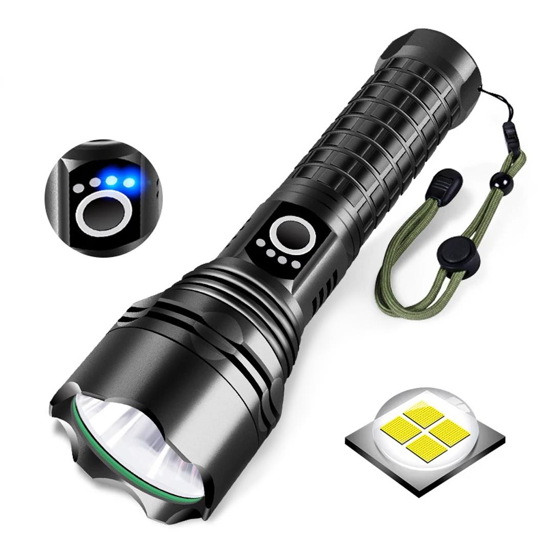 Powermaster RELAX-30 P50 Su Geçirmez Zoomlu Flash Özellikli Şarjlı Metal Kasa Profesyonel El Feneri
