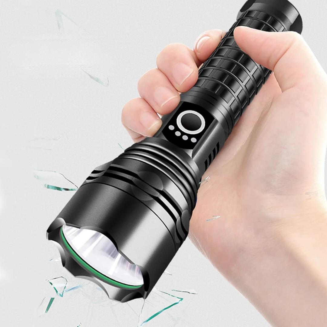 Powermaster RELAX-30 P50 Su Geçirmez Zoomlu Flash Özellikli Şarjlı Metal Kasa Profesyonel El Feneri