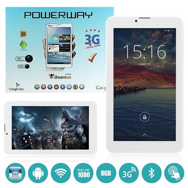POWERWAY DRN-X303 DREAMTAB 7 SİM KARTLI 8 GB TABLET PC