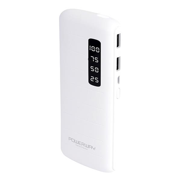 POWERWAY TX-100 10000 MAH DİJİTAL GÖSTERGELİ SİYAH*BEYAZ POWERBANK