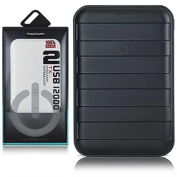 POWERWAY TX-12 12000 MAH ÇİFT USB SİYAH*BEYAZ POWERBANK