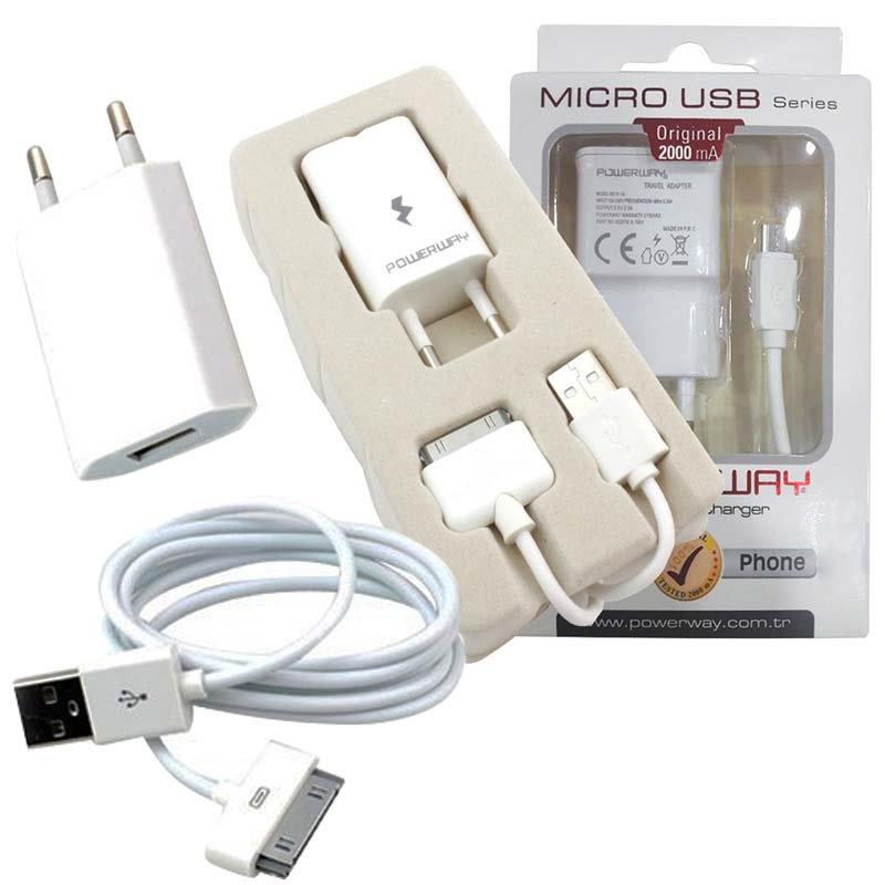 POWERWAY X-111 IPHONE 4 ŞARJ ALETİ + KABLO