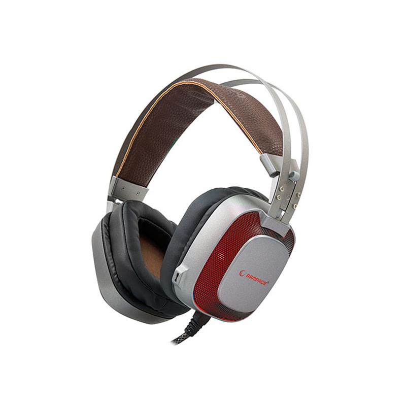 RAMPAGE SN-RW77 PRESTIGE METALİK GRİ USB 7.1 ERGONOMİK TASARIM GİZLİ MİKROFONLU GAMING OYUNCU KULAKLIK