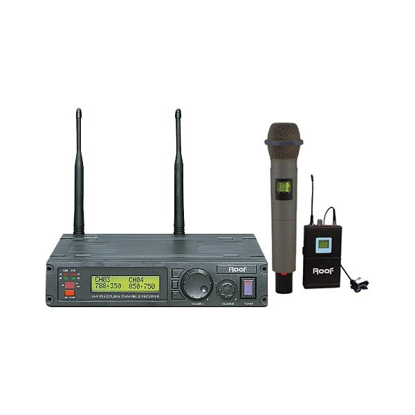 ROOF R-1200  1 EL+1 YAKA 2 KANAL UHF KABLOSUZ TELSİZ MİKROFON