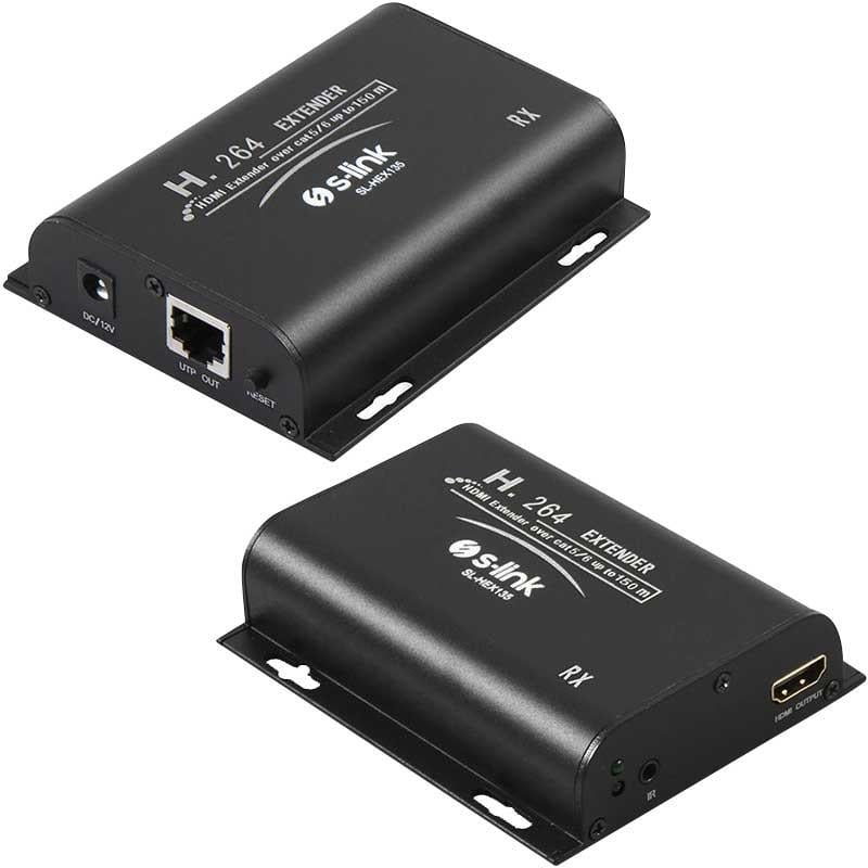 S-LINK SL-HEX130 + SL-HEX135 HDMI EXTENDER UZATICI CAT6 H.264 150M RECEİVER ALICI + TRANSMİTTER VERİ
