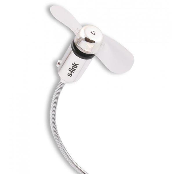 S-LINK SL-UF02 ANAHTARLI + LEDLİ BEYAZ USB FAN