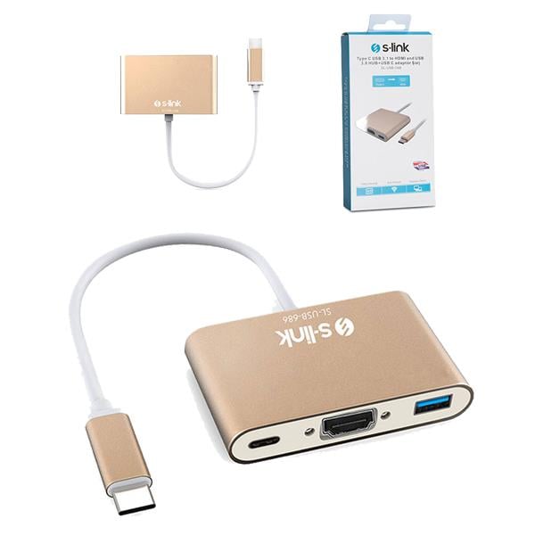 S-LINK SL-USB-C68 1080P USB 3.0 TYPE-C TO HDMI F ADAPTÖR KABLO