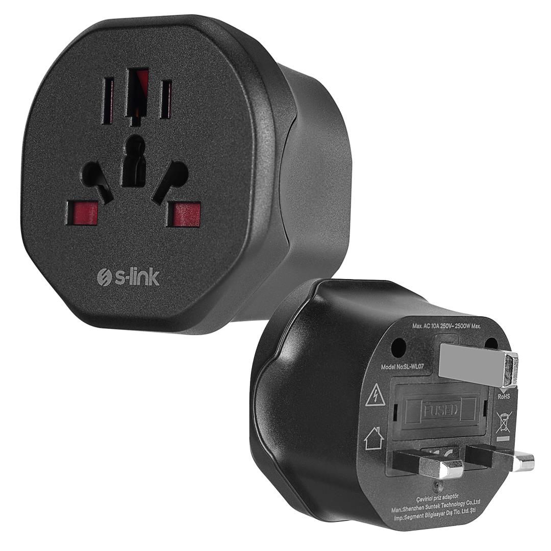 S-LINK SL-WL07 UNİVERSAL - İNGİLTERE TİPİNE ÇEVİRİCİ PRİZ ADAPTÖR FİŞ