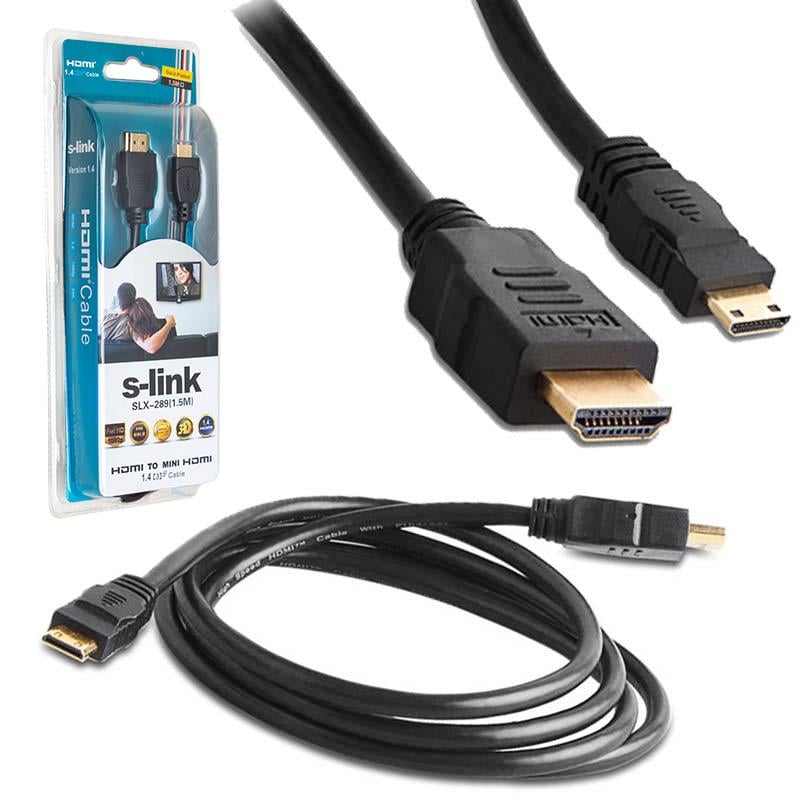 S-LİNK SLX-289 ALTIN UÇLU 24K HDMI TO MİNİ HDMI 1.5 METRE KABLO
