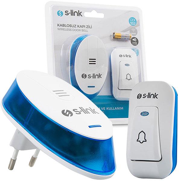 S-LINK ZL-230 32 MELODİLİ BEYAZ/MAVİ KABLOSUZ PRİZ TİPİ KAPI ZİLİ