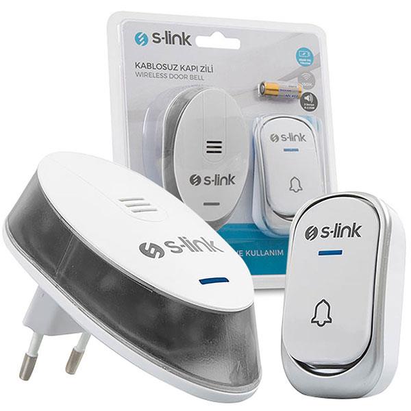 S-LINK ZL-231 32 MELODİLİ BEYAZ/GÜMÜŞ KABLOSUZ PRİZ TİPİ KAPI ZİLİ