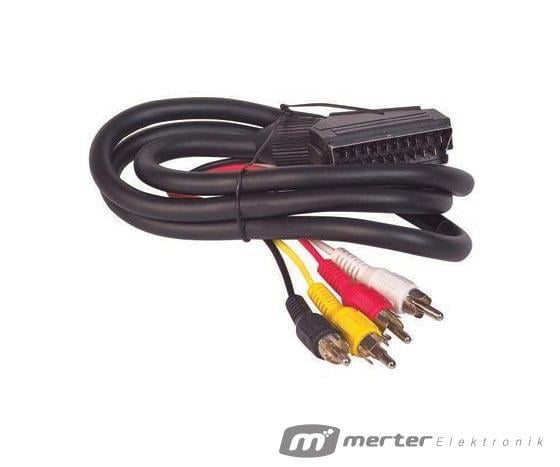 SCART TO 4 RCA 5 METRE KABLO