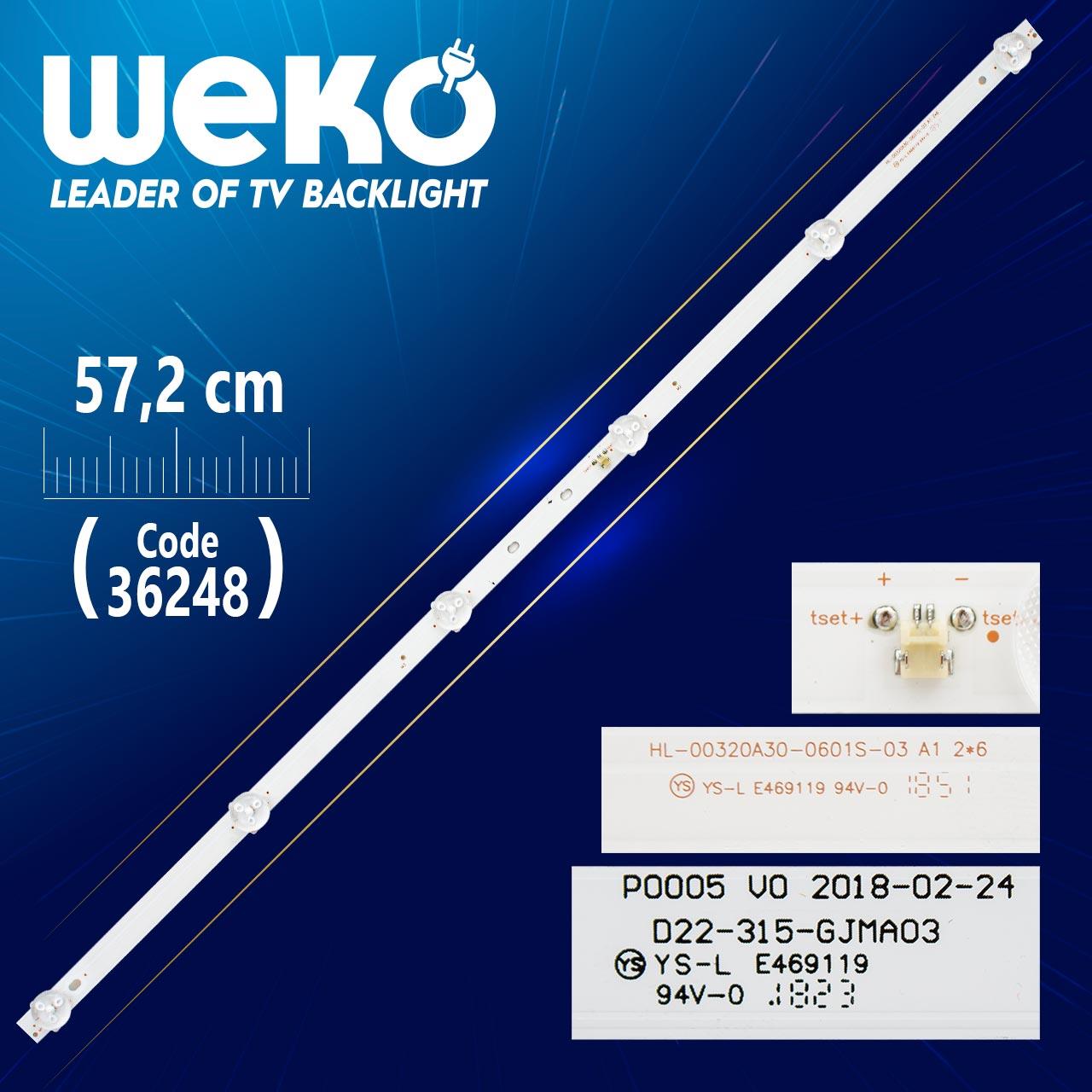SJ.CX.D3200601-3030HS-M 6 LEDLİ 57,2 CM 6 VOLT