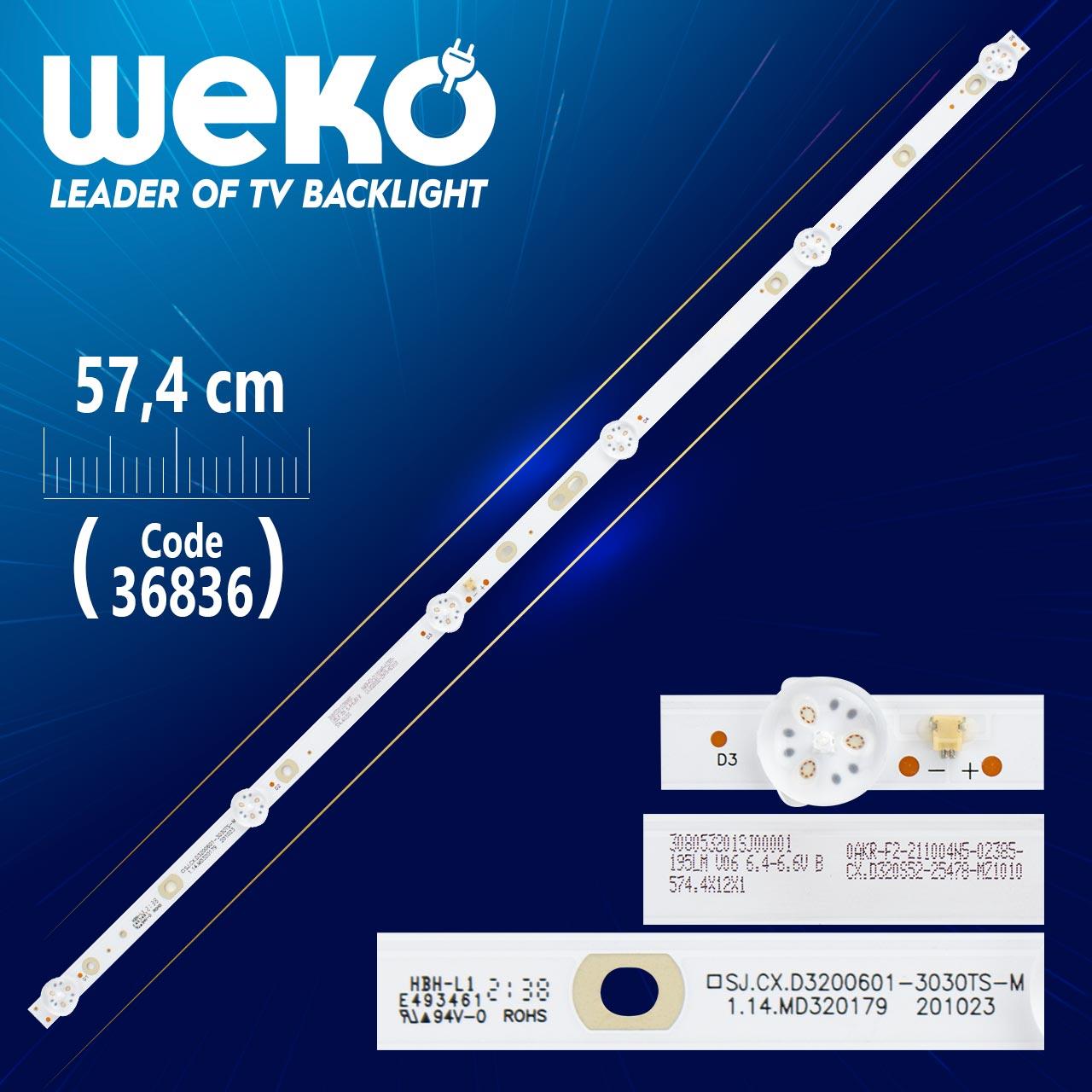 SJ.CX.D3200601-3030TS-M 1.14.MD320179 201023 6 LEDLİ 57,4 CM 6V