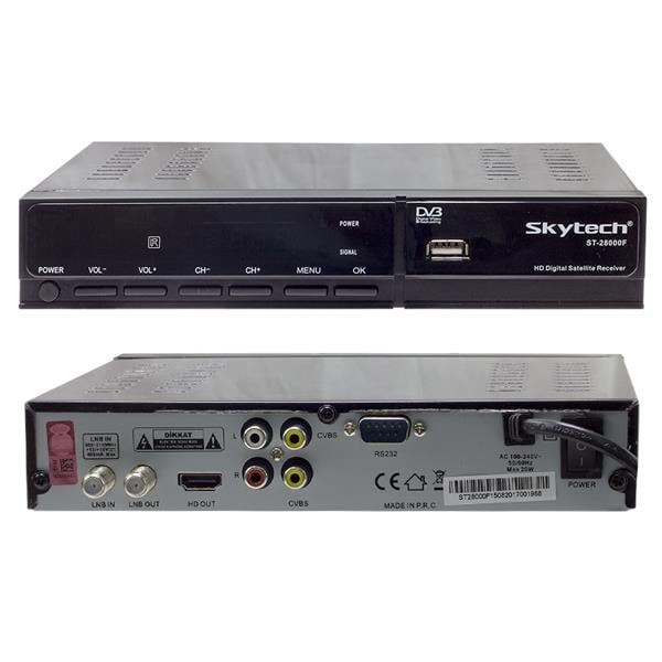 SKYTECH ST-28000F TKGSLİ FULL HD RCA ÇIKIŞLI KASALI UYDU ALICISI