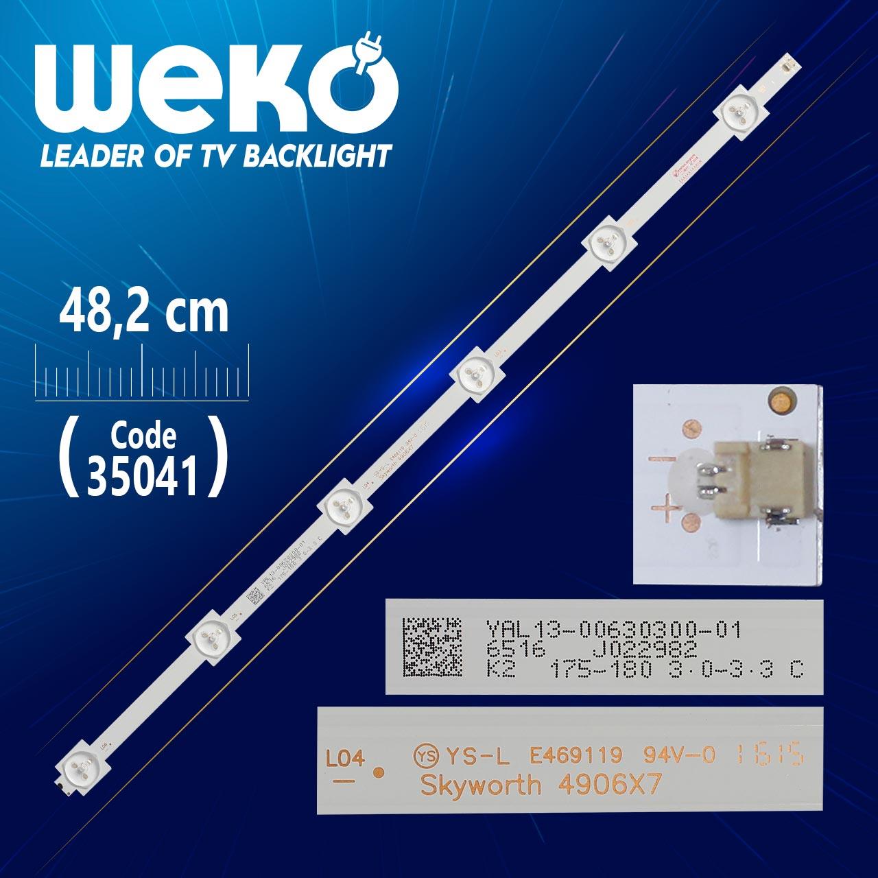SKYWORTH 4906X7 - 175-180 3.0-3.3 C - YAL13-00630300-01 - 48.2 CM 6 LEDLİ - (WK-821)